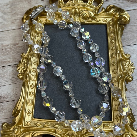Vintage double-strand Aurora Borealis (AB) chunky crystal - Picture 8 of 8
